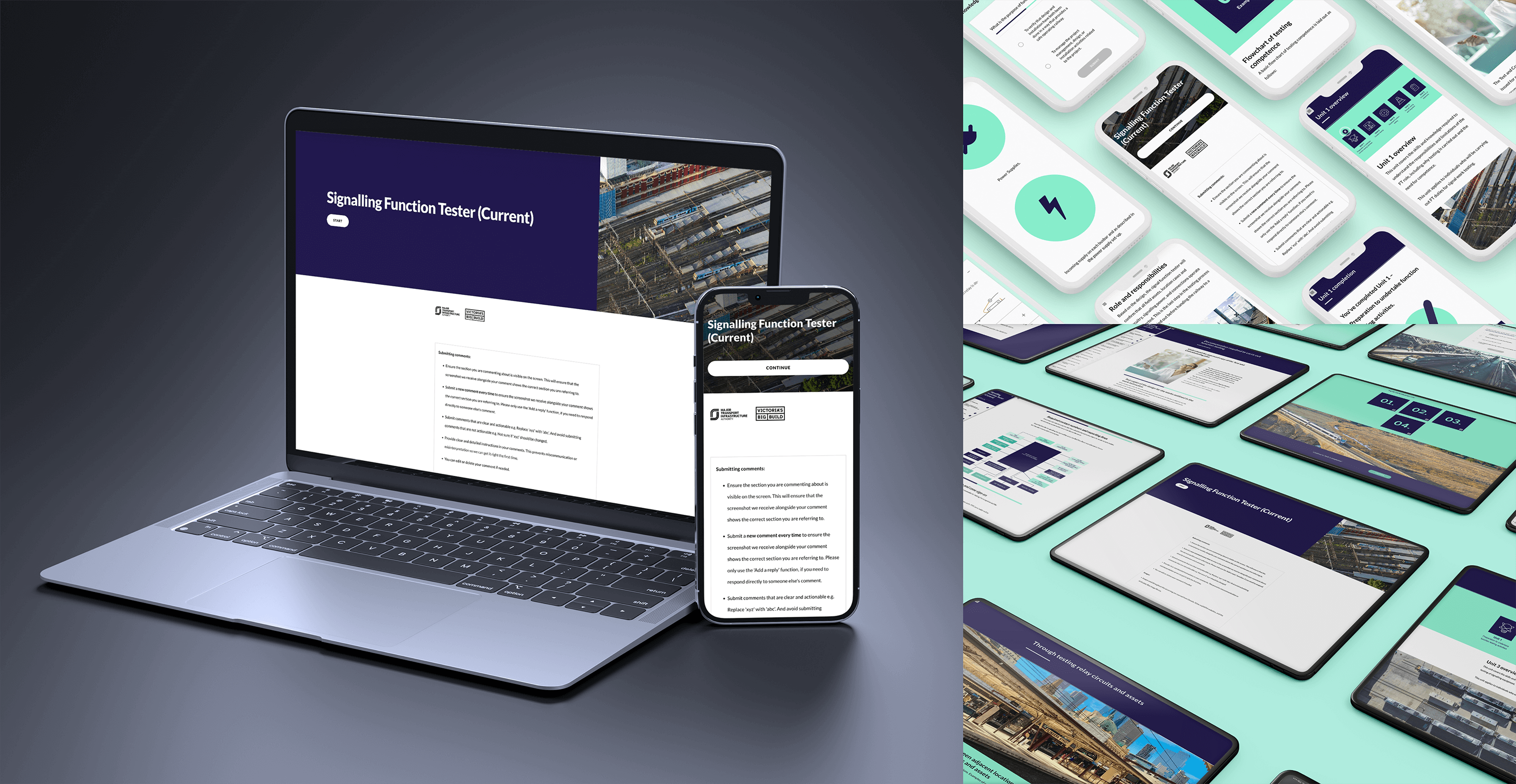 Omada Rail and MTIA's interactive eLearning program on railway signalling testers created in Articulate Rise 360 by Hungry Minds